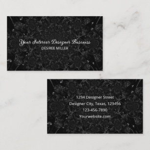 Carte De Visite Aquarelle Noir Et Blanc Antique Texture Vintage