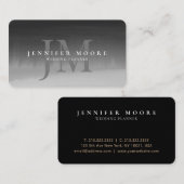 Carte De Visite Aquarelle noir et blanc Monogramme (Devant / Derrière)