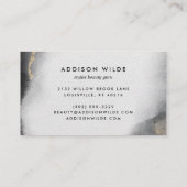 Carte De Visite Aquarelle Noir Or Moderne Chic Abstrait (Dos)