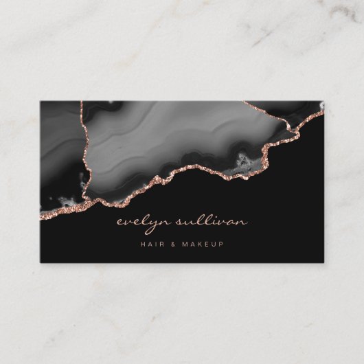 Carte De Visite aquarelle noire agate (Devant)