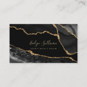 Carte De Visite aquarelle noire agate (Devant)