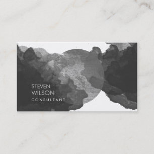 Carte De Visite Aquarelle noire Artiste moderne et élégant