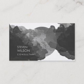 Carte De Visite Aquarelle noire Artiste moderne et élégant