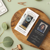 Carte De Visite Aquarelle noire devant porte Wreath Immobilier