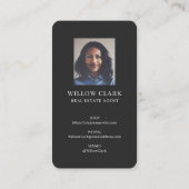 Carte De Visite Aquarelle noire devant porte Wreath Immobilier (Dos)