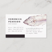 Carte De Visite Aquarelle noire et blanche | Minimal moderne (Dos)