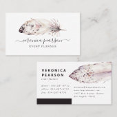 Carte De Visite Aquarelle noire et blanche | Minimal moderne (Devant / Derrière)