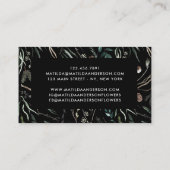 Carte De Visite Aquarelle noire maudite fleuriste élégant (Dos)
