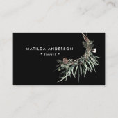 Carte De Visite Aquarelle noire maudite fleuriste élégant (Devant)