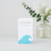 Carte De Visite Aquarelle Ocean Wave Coastal Immobilier (Debout devant)