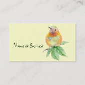 Carte De Visite Aquarelle Oiseau de colibri (Dos)