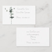 Carte De Visite Aquarelle Oiseaux d'hiver et arbre (Devant / Derrière)