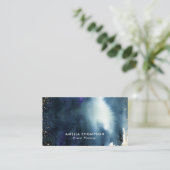 Carte De Visite Aquarelle Ombre d'or de marine moderne (Debout devant)