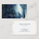Carte De Visite Aquarelle Ombre d'or de marine moderne (Devant / Derrière)