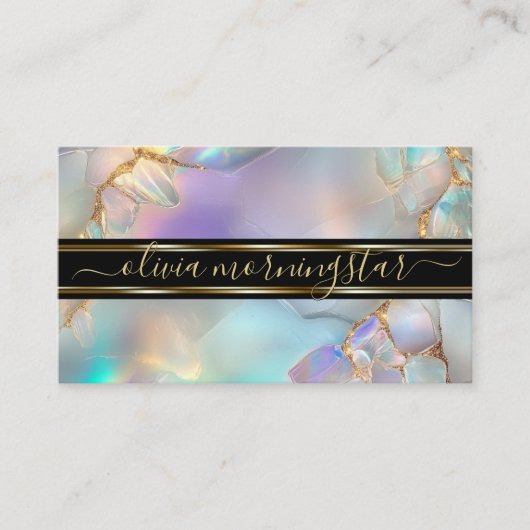 Carte De Visite Aquarelle opale Abstraite (Devant)
