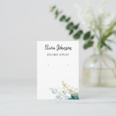 Carte De Visite Aquarelle or Bijoux botanique Écran d'oreille (Debout devant)