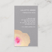Carte De Visite Aquarelle Or Chic Floral Peint Flower (Dos)