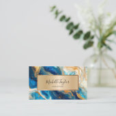 Carte De Visite Aquarelle or de la marine tendance Unique Médias s (Debout devant)