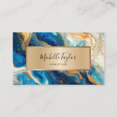 Carte De Visite Aquarelle or de la marine tendance Unique Médias s (Devant)