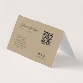 Carte De Visite Aquarelle or élégant Elliptique Abstraite pliée (Dos)