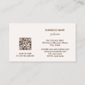 Carte De Visite Aquarelle Or Fleurs blanches (Dos)