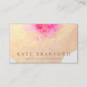 Carte De Visite Aquarelle Or Grand Art Floral (Devant)