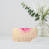 Carte De Visite Aquarelle Or Grand Art Floral (Debout devant)