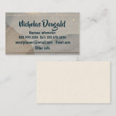 Carte De Visite Aquarelle Or Gris Gris Formel Simple Profession (Devant / Derrière)