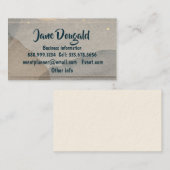 Carte De Visite Aquarelle Or Gris Gris Formel Simple Profession (Devant / Derrière)