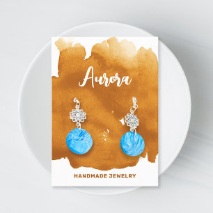 Carte De Visite Aquarelle or Laver main peint bijoux moderne