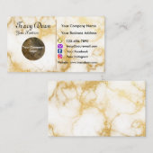 Carte De Visite Aquarelle Or Personnalisé Professionnel Moderne (Devant / Derrière)