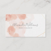 Carte De Visite Aquarelle or rose géométrique (Devant)