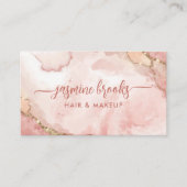 Carte De Visite Aquarelle or rose pâle (Devant)