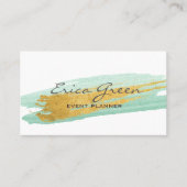 Carte De Visite Aquarelle or Turquoise (Devant)