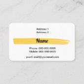 Carte De Visite Aquarelle orange (Dos)