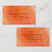 Carte De Visite Aquarelle (orange) (Devant / Derrière)