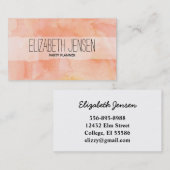 Carte De Visite Aquarelle orange Businesscard de pêche (Devant / Derrière)