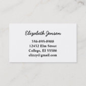 Carte De Visite Aquarelle orange Businesscard de pêche (Dos)