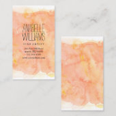 Carte De Visite Aquarelle orange élégante (Devant / Derrière)