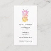 Carte De Visite Aquarelle orange et rose Fruit d'ananas tropical (Dos)