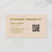 Carte De Visite Aquarelle Orange & Grey Vêtements faits main (Dos)