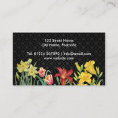 Carte De Visite Aquarelle Orange Jaune Fleurs de printemps Damask (Dos)