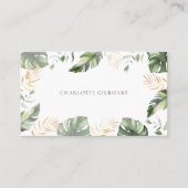 Carte De Visite Aquarelle Palm Feuille Gold Foliing (Devant)