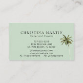 Carte De Visite Aquarelle Palm Trees Thème tropical (Dos)