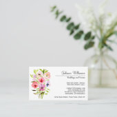 Carte De Visite Aquarelle Pansies Bouquet Simple Élégant (Debout devant)