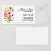Carte De Visite Aquarelle Pansies Bouquet Simple Élégant (Devant / Derrière)