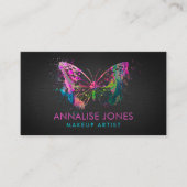 Carte De Visite Aquarelle papillon sur ardoise noire (Devant)