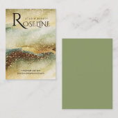 Carte De Visite Aquarelle parties scintillant bleu vert joaillerie (Devant / Derrière)