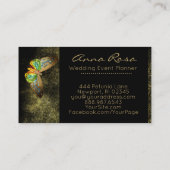 Carte De Visite *~* Aquarelle Parties scintillant or Papillon doré (Dos)