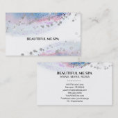 Carte De Visite *~* Aquarelle Pastel Aquarelle Abstraite Argent Pa (Devant / Derrière)